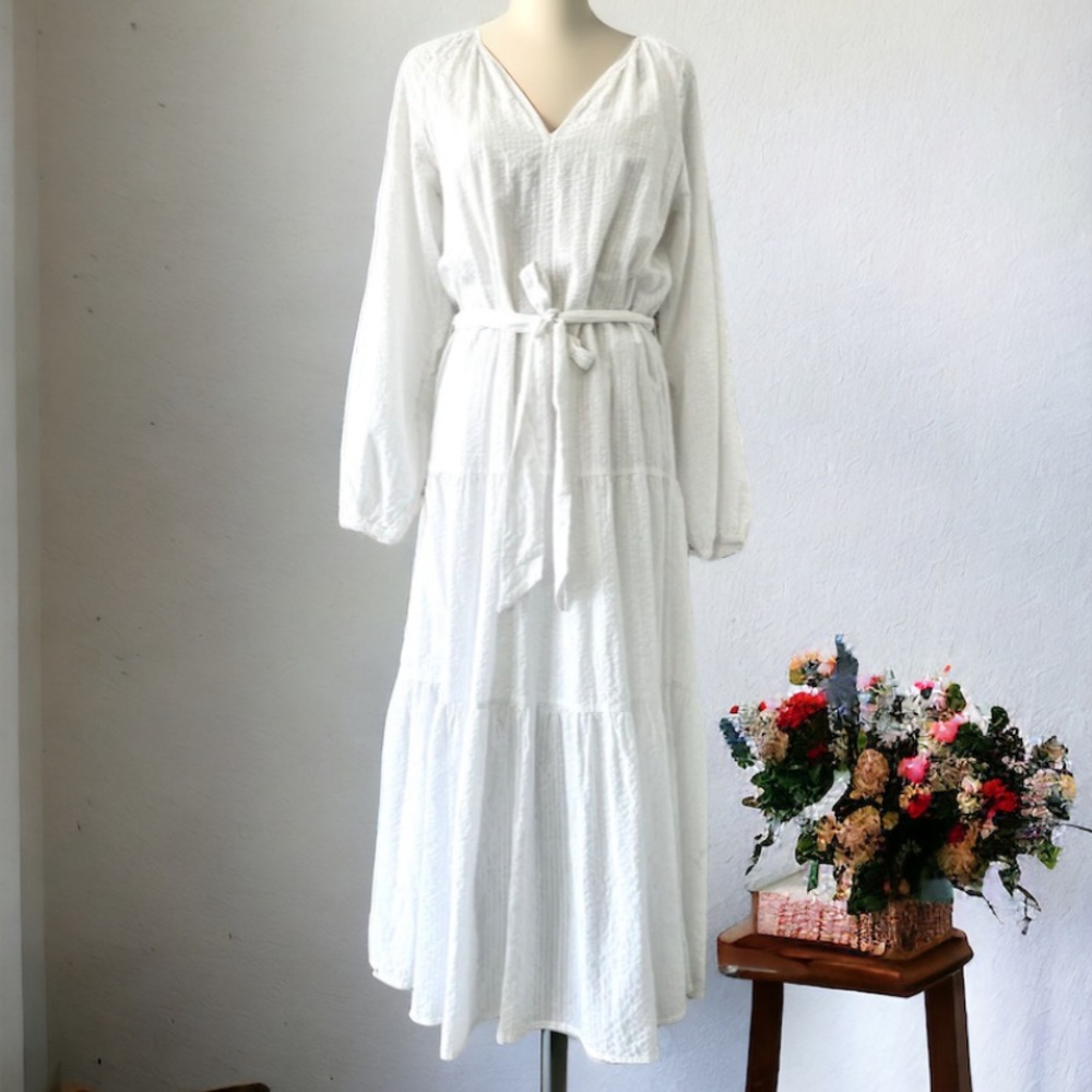 Evereve Roan + Ryan Josephine Tiered Long Sleeve Maxi Dress Size Small - Picture 6 of 11